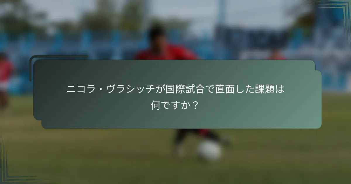 ニコラ・ヴラシッチが国際試合で直面した課題は何ですか？
