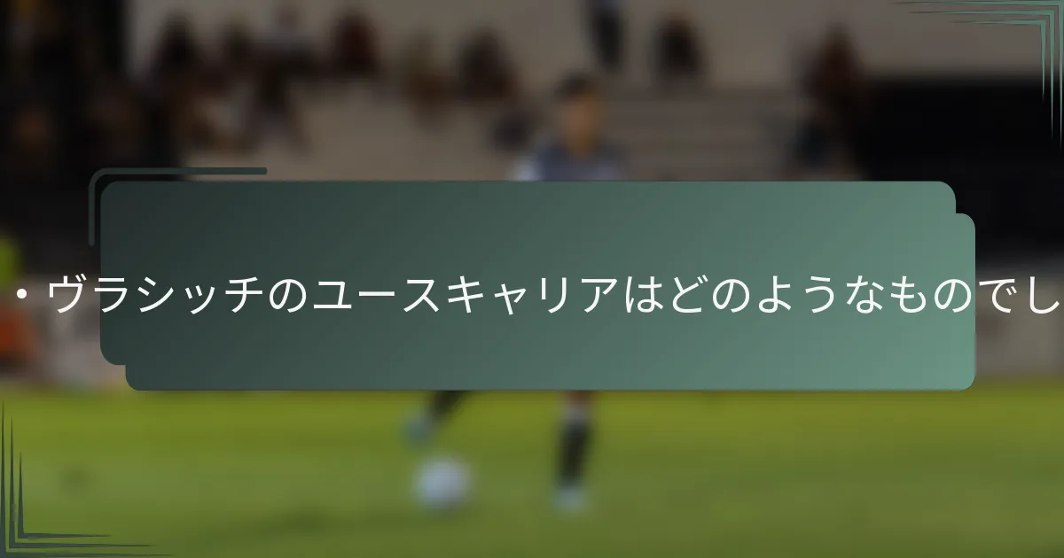 ニコラ・ヴラシッチのユースキャリアはどのようなものでしたか？