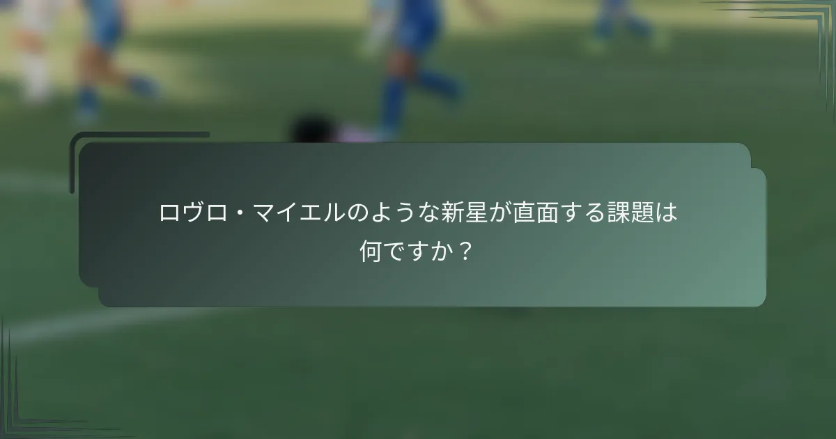 ロヴロ・マイエルのような新星が直面する課題は何ですか？